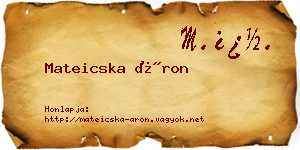 Mateicska Áron névjegykártya